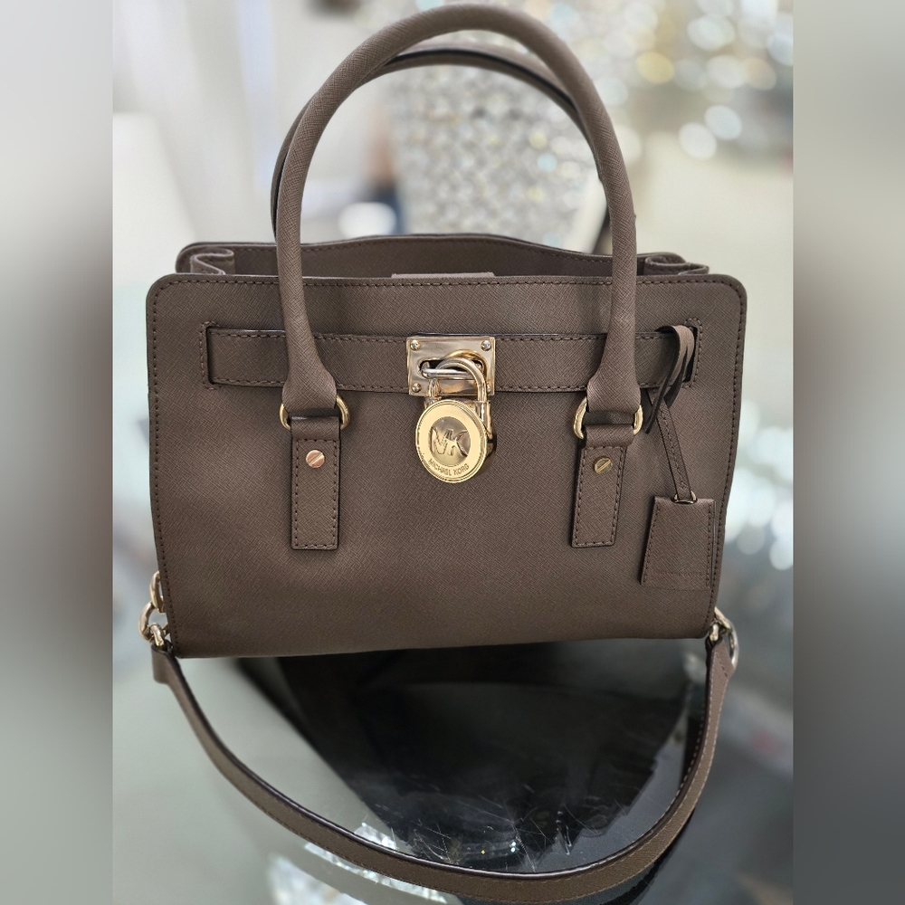 Michael Kors Hamilton Taupe Satchel